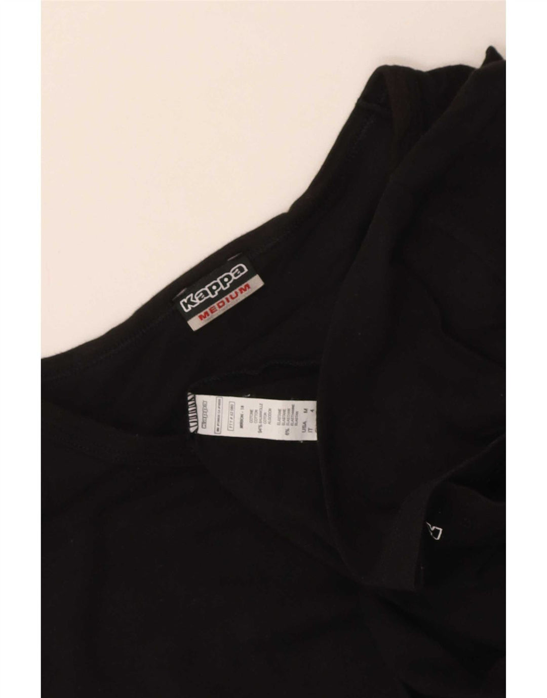 Kappa Herre T-Shirt Top Medium Sort Bomuld