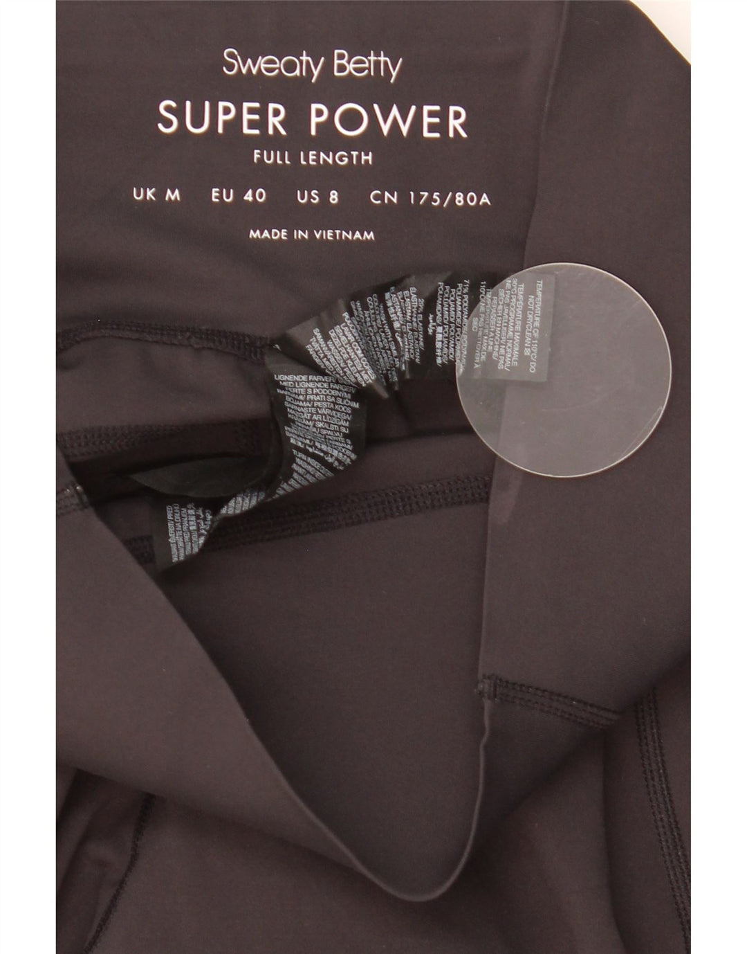 Sweaty Betty Womens Leggings UK 12 Medium Sort Polyamid