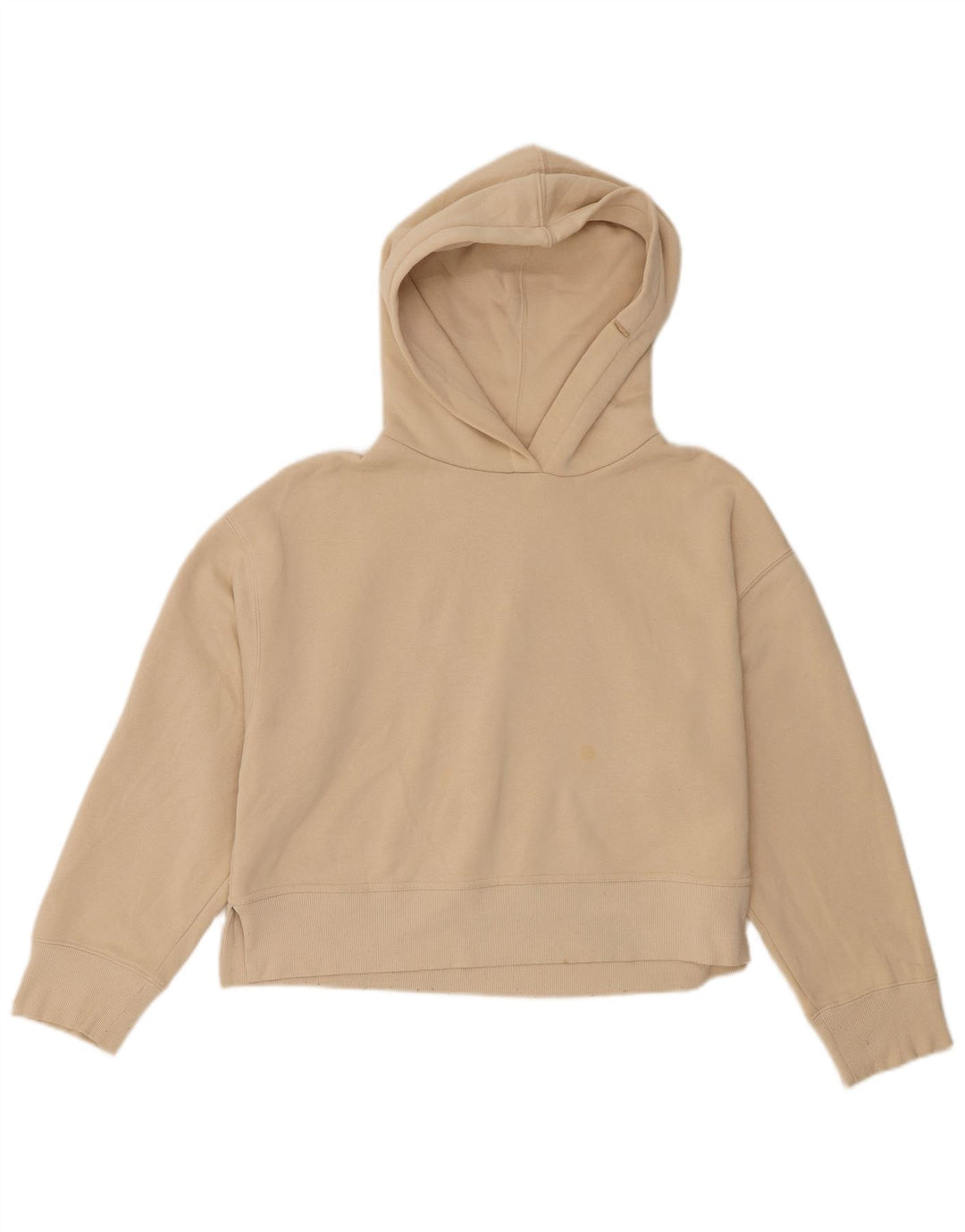 Zara Dame Oversized Hoodie Jumper UK 14 Medium Beige Bomuld