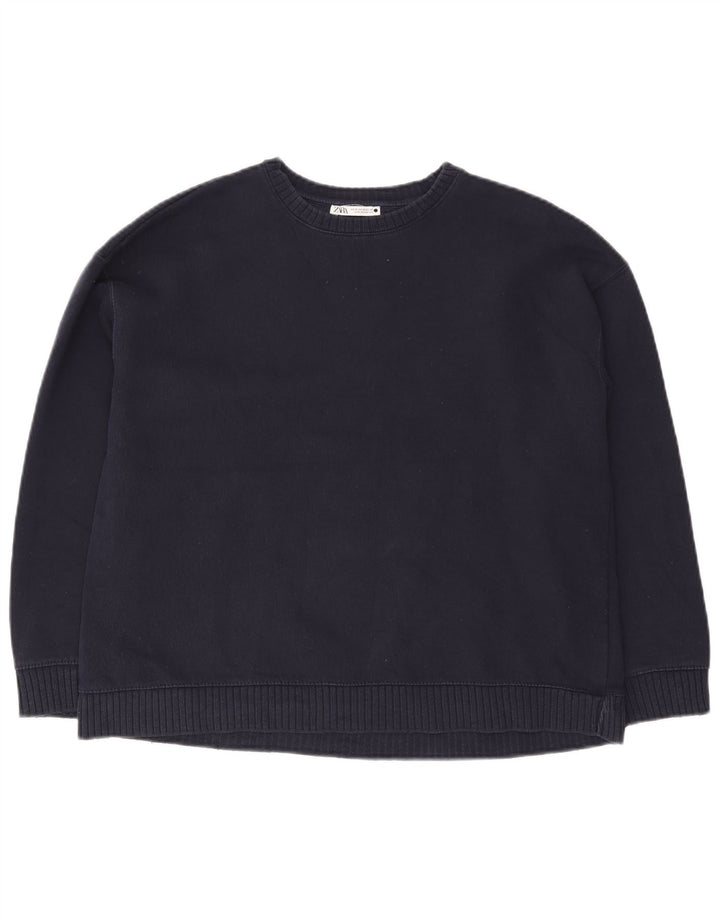 ZARA Oversized Sweatshirt Jumper UK 14 Medium Navy Blue