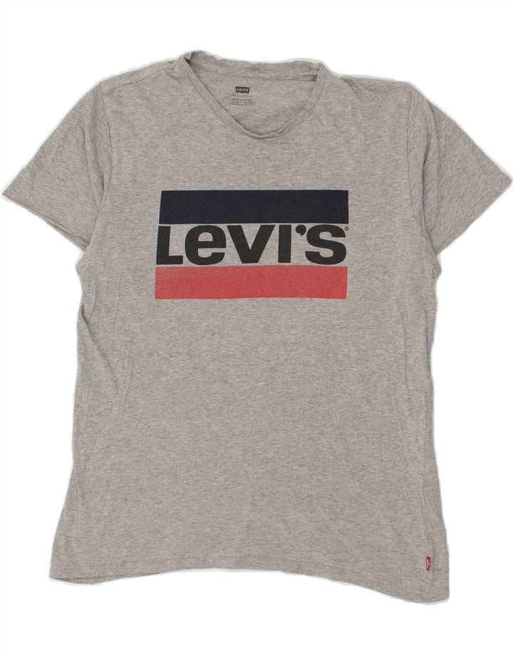 LEVI'S Mens Graphic T-Shirt Top Medium Grey Cotton Vintage Levi's and Second-Hand Levi's from Messina Hembry 