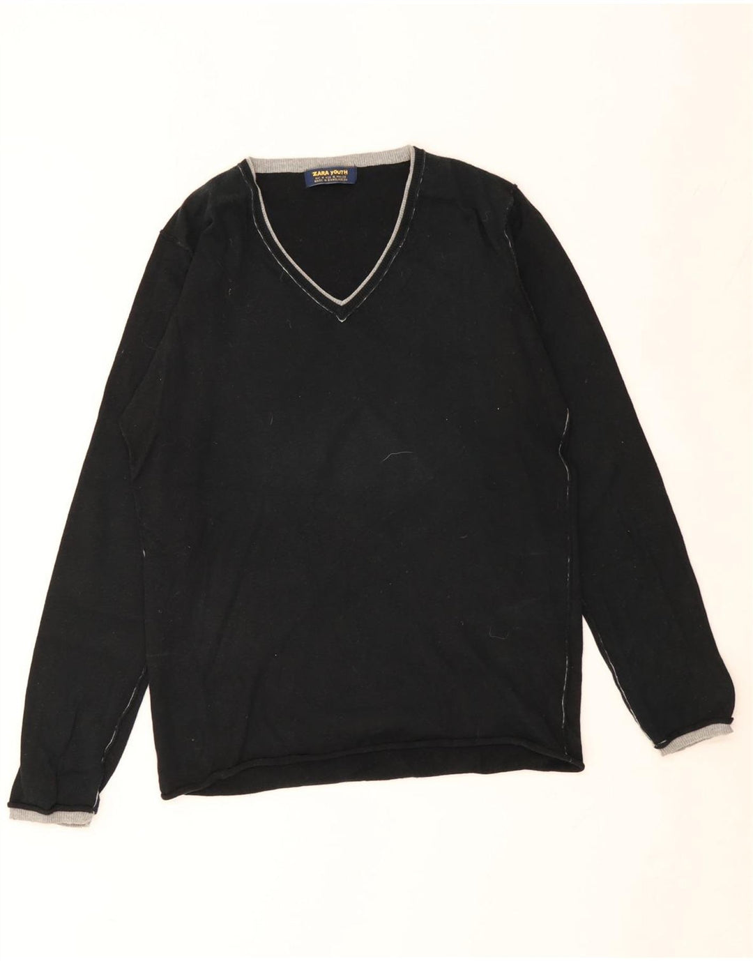 ZARA Drenge V-hals sweater 13-14 år Medium Sort