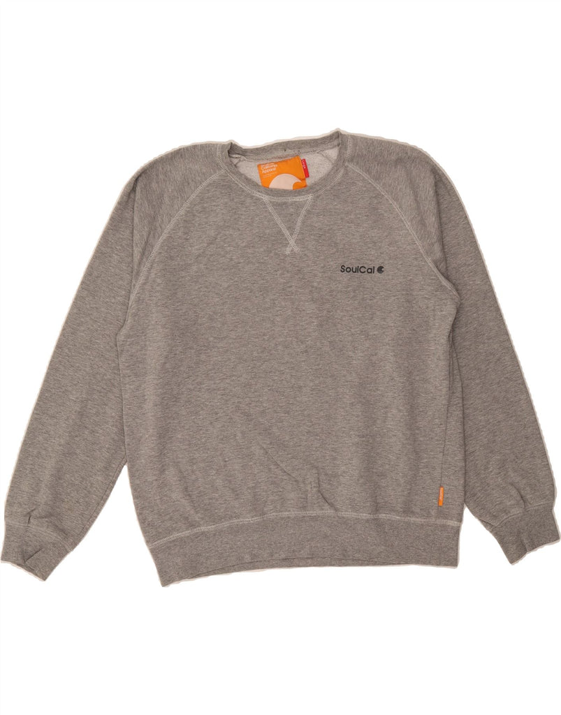 SOUL CAL Mens Sweatshirt Jumper Large Grey Cotton Vintage Soul Cal and Second-Hand Soul Cal from Messina Hembry 