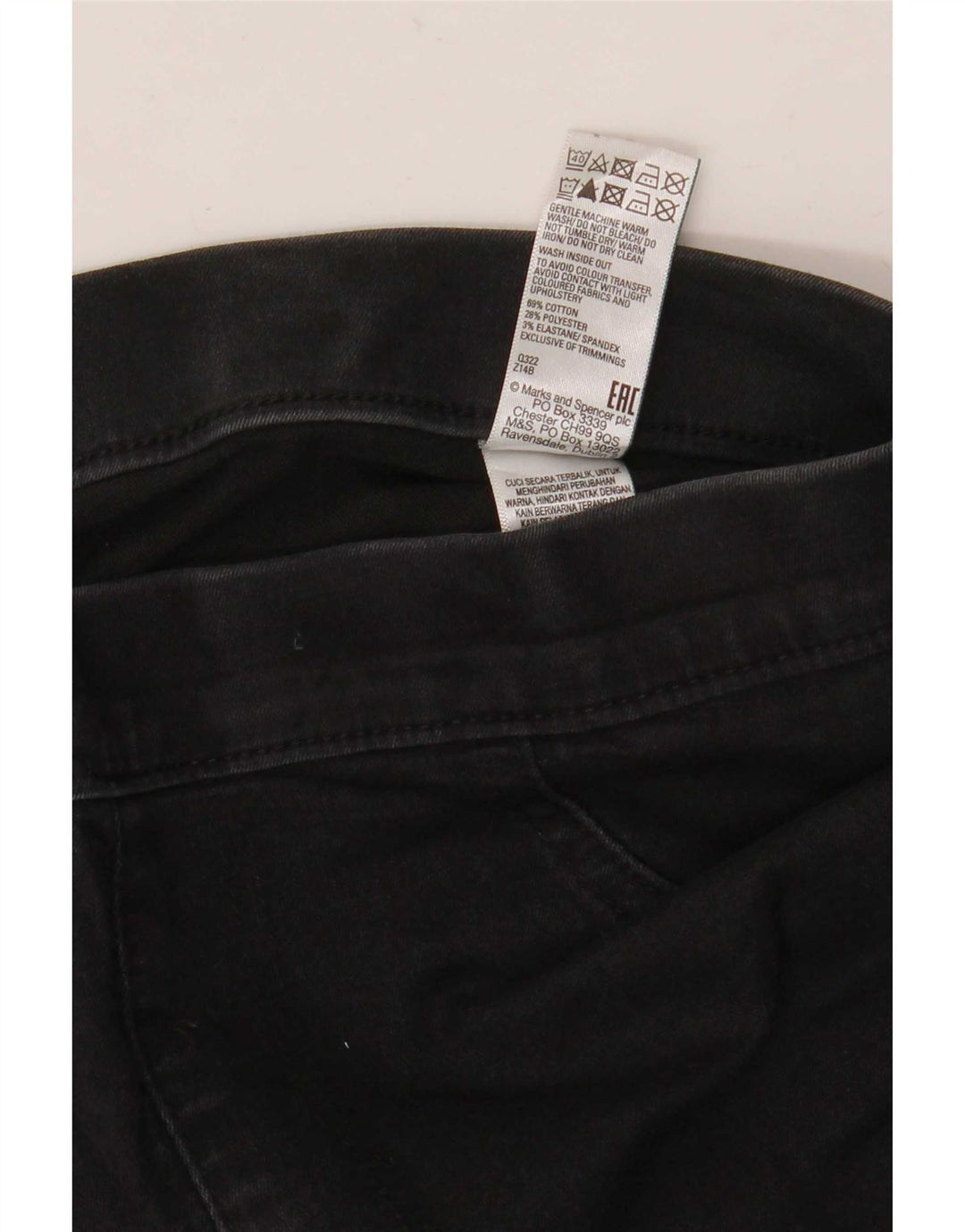 Marks & Spencer Dame Jegging Jeans UK 12 Medium W30 L30 Sort Bomuld