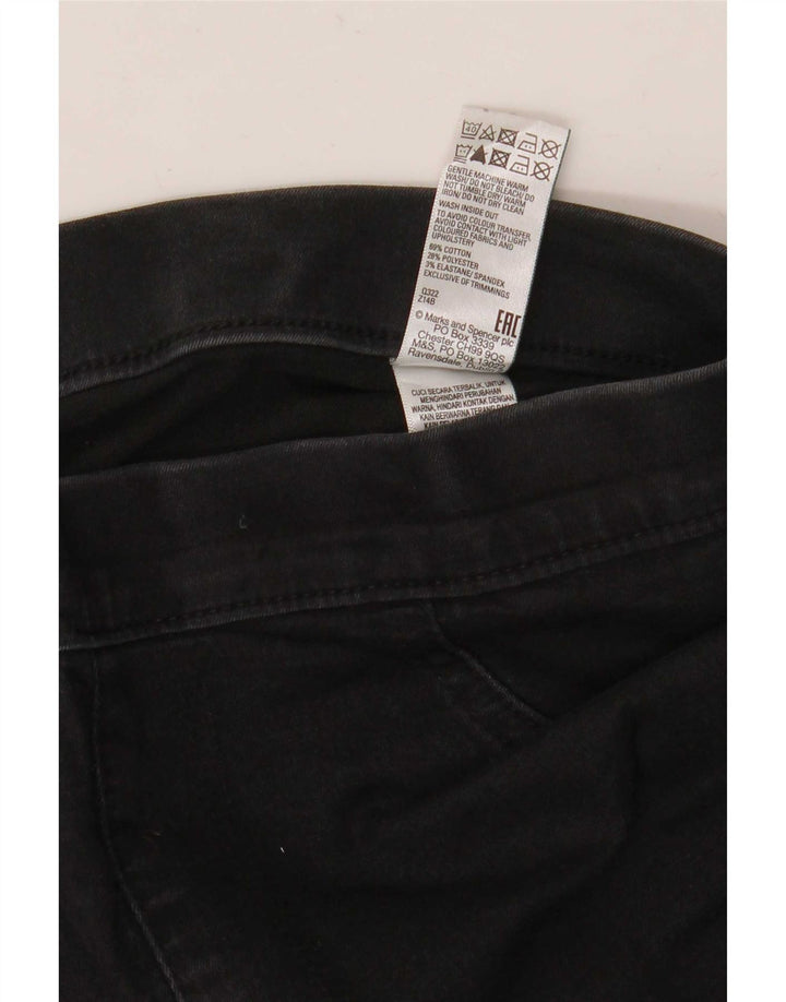 Marks & Spencer Dame Jegging Jeans UK 12 Medium W30 L30 Sort Bomuld
