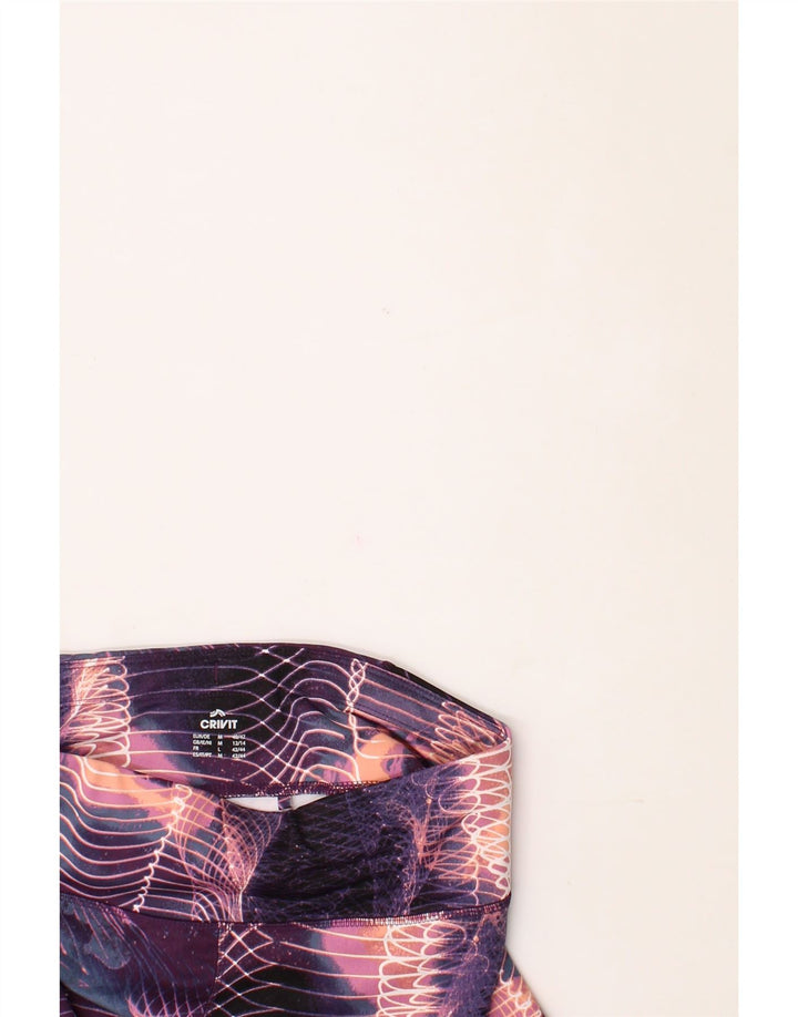 CRIVIT Womens Leggings UK 12/14 Medium  Purple Geometric Vintage Crivit and Second-Hand Crivit from Messina Hembry 