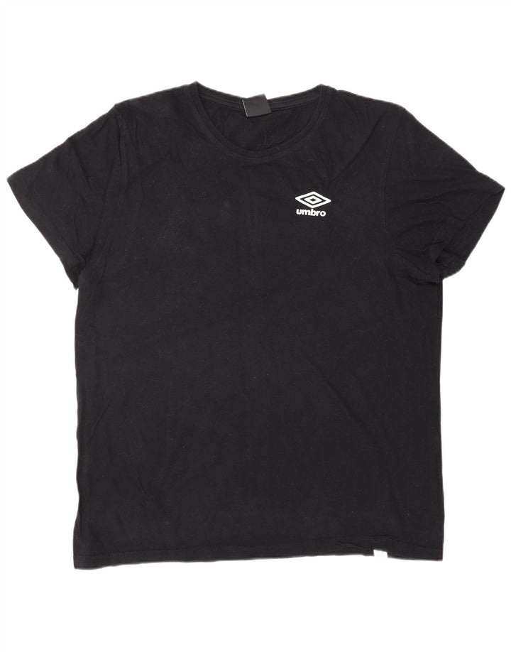 UMBRO Herre T-Shirt Top XL Sort Bomuld