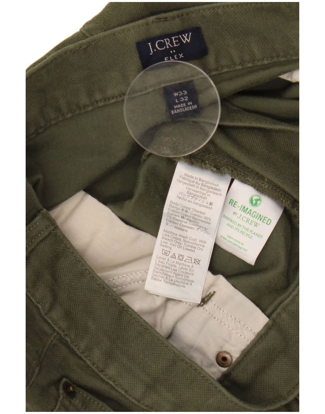 J. Crew Herre Flex Slim Fit Casual Bukser W33 L32 Khaki Bomuld