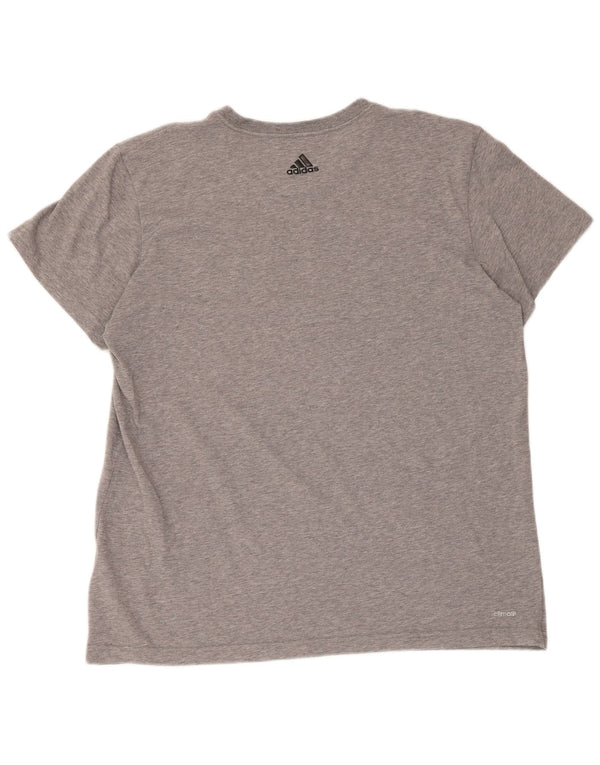 Adidas Herre Climalite Grafisk T-Shirt Top XL Grå Flecked Bomuld