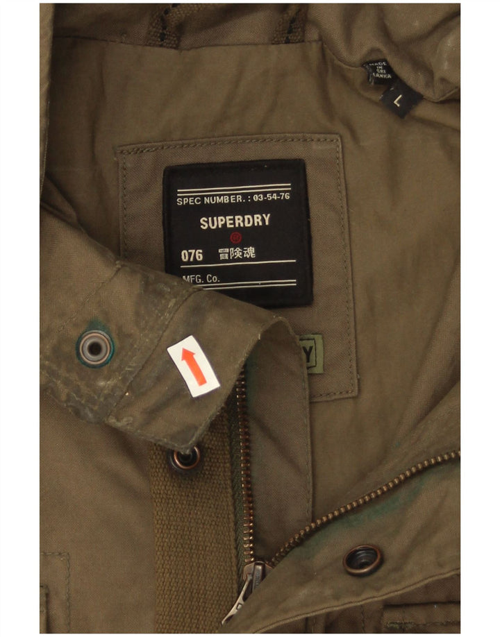 Superdry Herre Military Jacket UK 40 Stor Khaki Bomuld