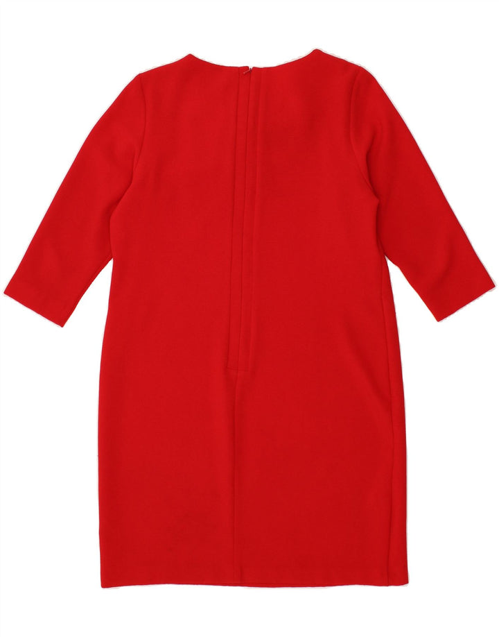 DEBENHAMS Womens 3/4 Sleeve Shift Dress UK 14 Large  Red Polyester Vintage Debenhams and Second-Hand Debenhams from Messina Hembry 