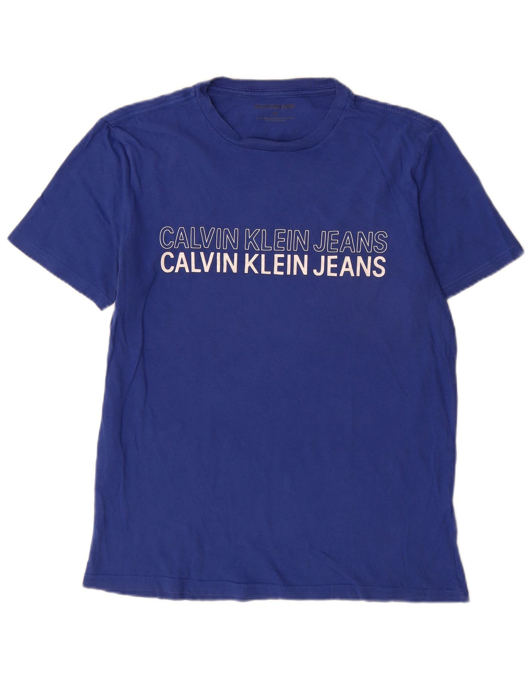 Calvin Klein Jeans Herre grafisk T-shirt top mellemblå bomuld