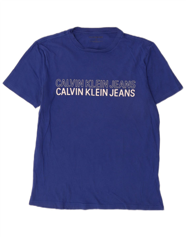 Calvin Klein Jeans Herre grafisk T-shirt top mellemblå bomuld