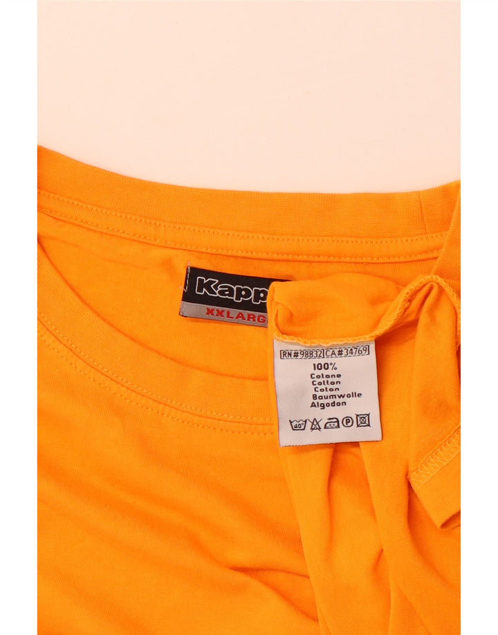 Kappa Herre T-Shirt Top 2XL Orange Bomuld