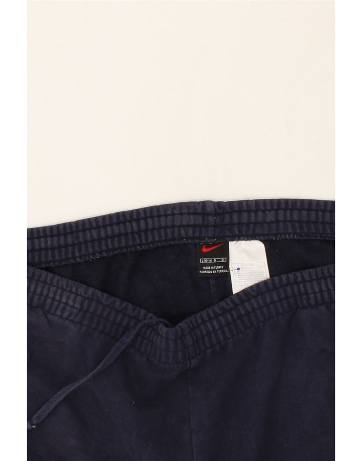 NIKE Womens Tracksuit Trousers US 12/14 Large Navy Blue Cotton Vintage Nike and Second-Hand Nike from Messina Hembry 