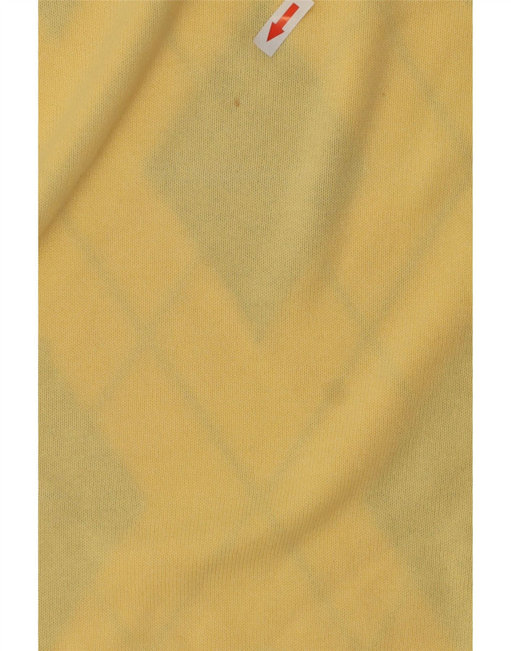 TOMMY HILFIGER Herre V-hals sweater Large Yellow Argyle/Diamond