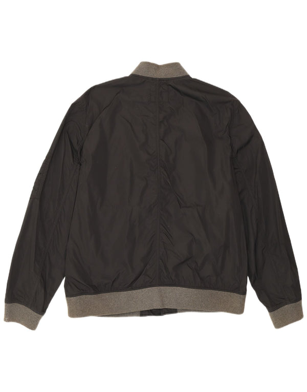 Gap Herre Bomber Jacket UK 40 Large Black Nylon