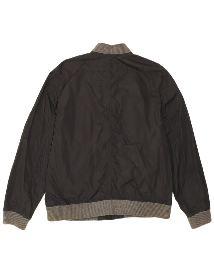 Gap Herre Bomber Jacket UK 40 Large Black Nylon
