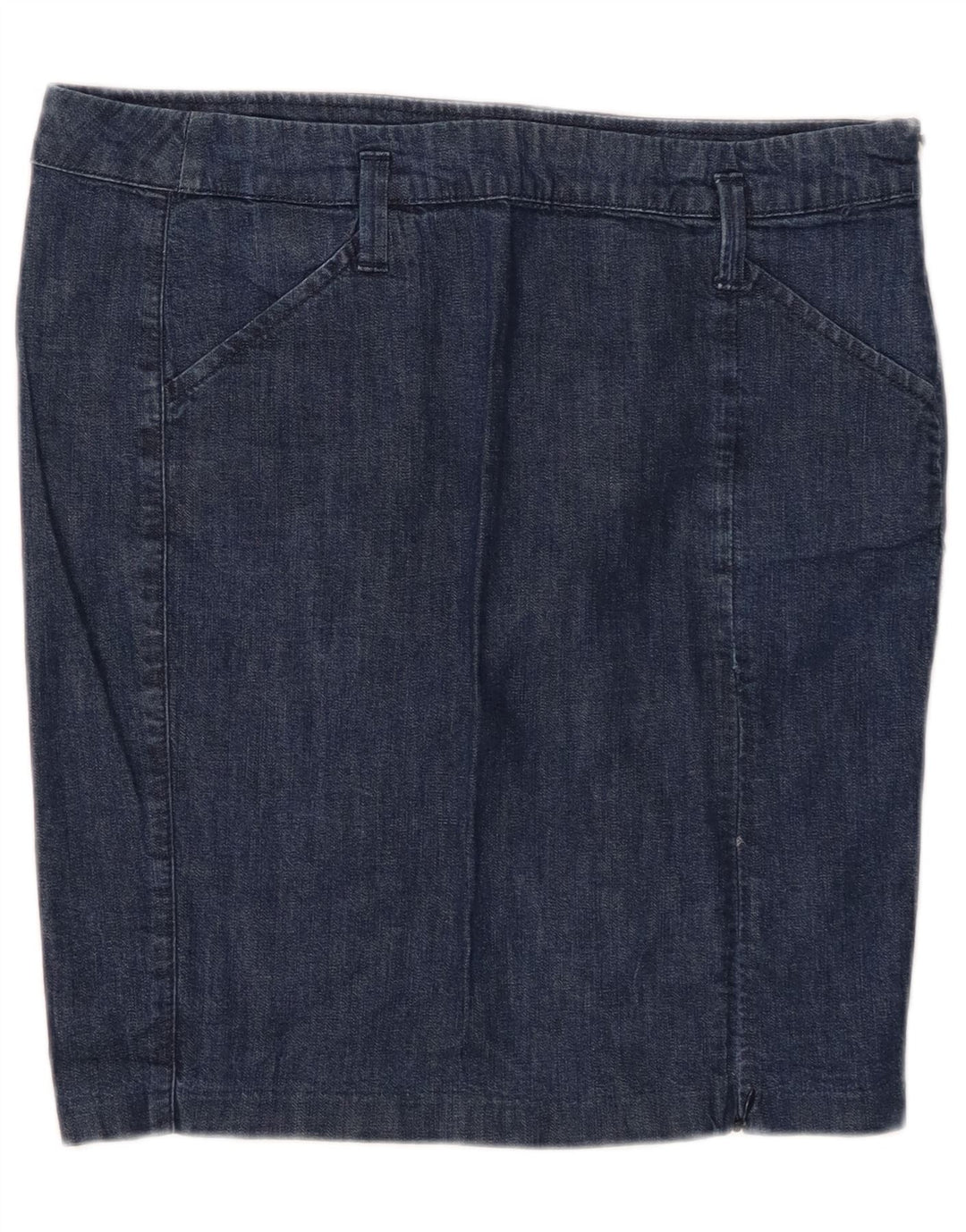 BENETTON Dame Denim Nederdel IT 44 Medium W30 Marineblå Bomuld