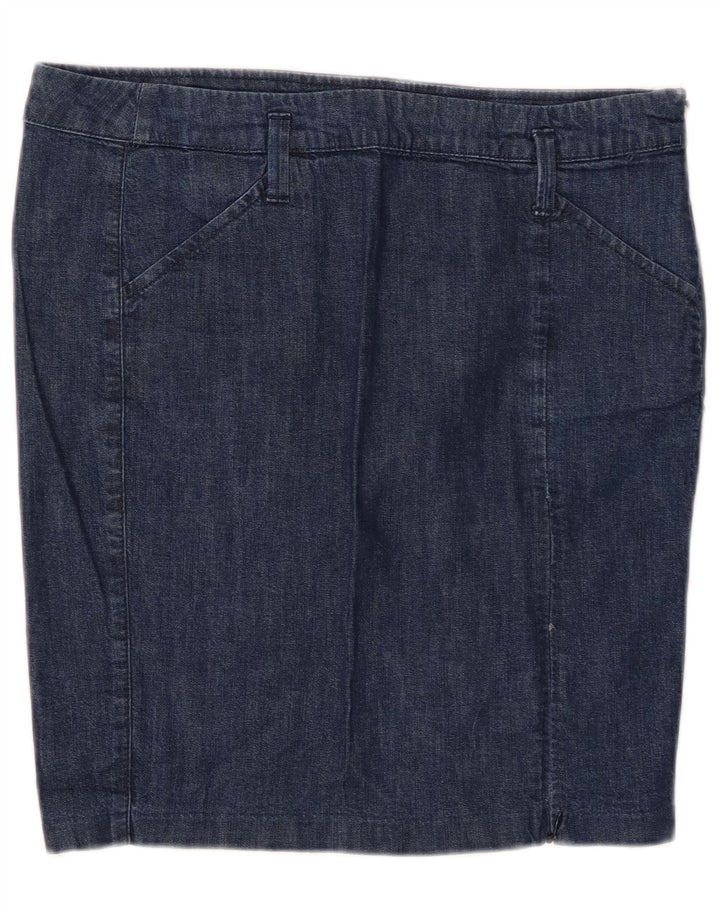 BENETTON Dame Denim Nederdel IT 44 Medium W30 Marineblå Bomuld