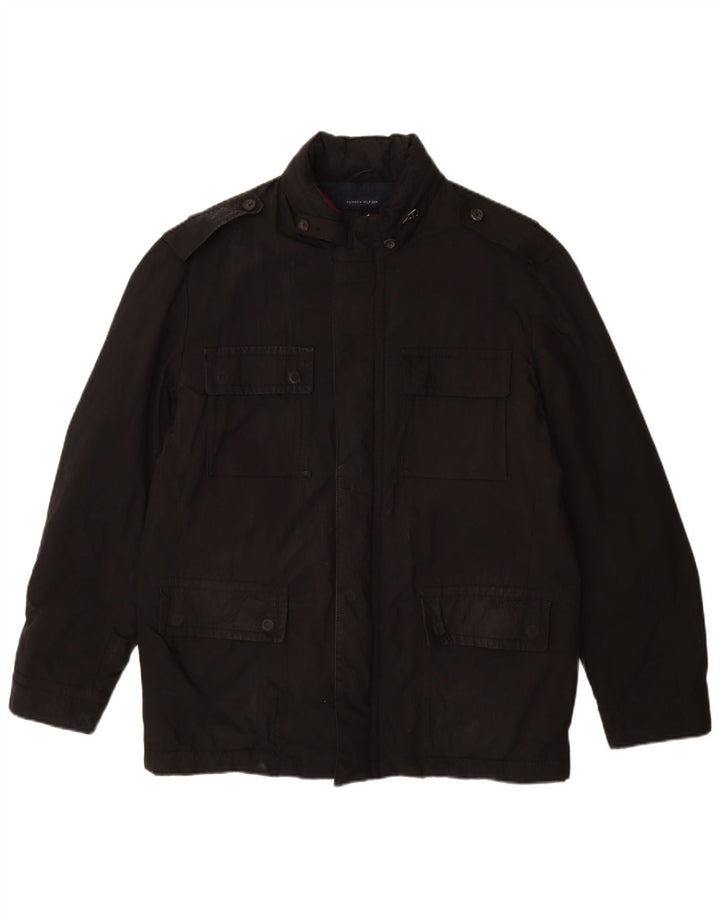 Tommy Hilfiger Herre Military Jacket UK 38 Medium Sort Polyester