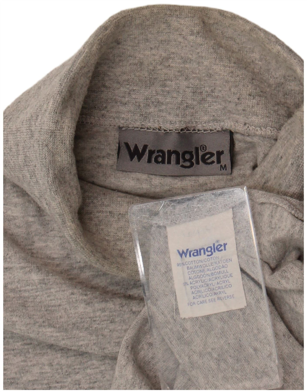 Wrangler Herre Roll Neck Top Langærmet Medium Grey Bomuld