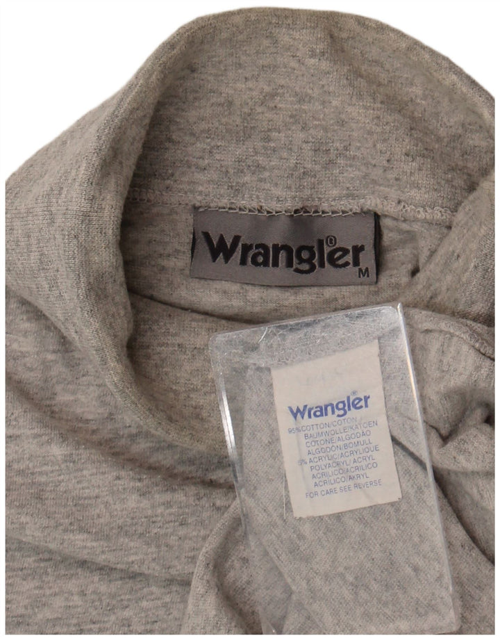 Wrangler Herre Roll Neck Top Langærmet Medium Grey Bomuld