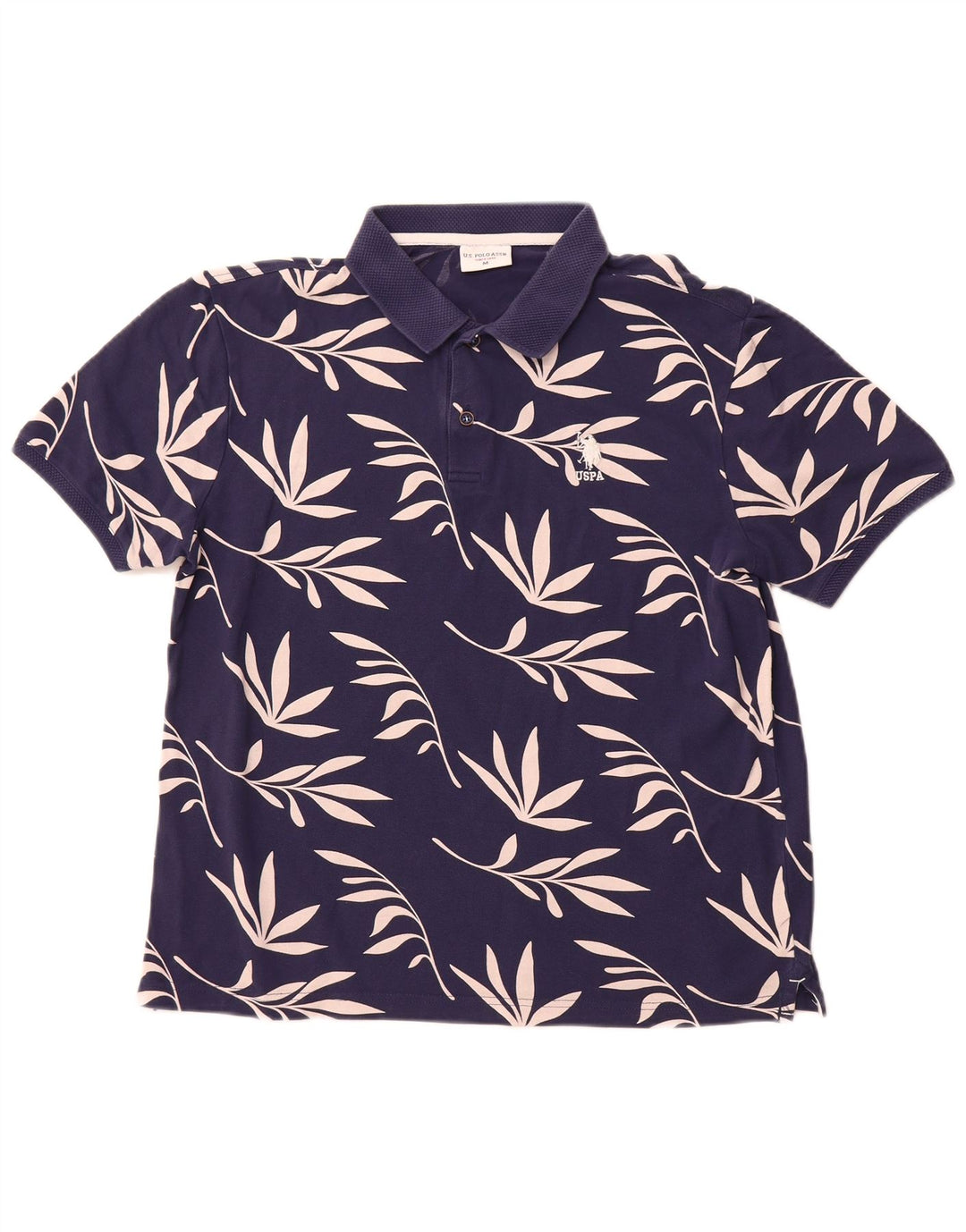 U.S. POLO ASSN. Herre poloshirt Medium marineblå blomster bomuld