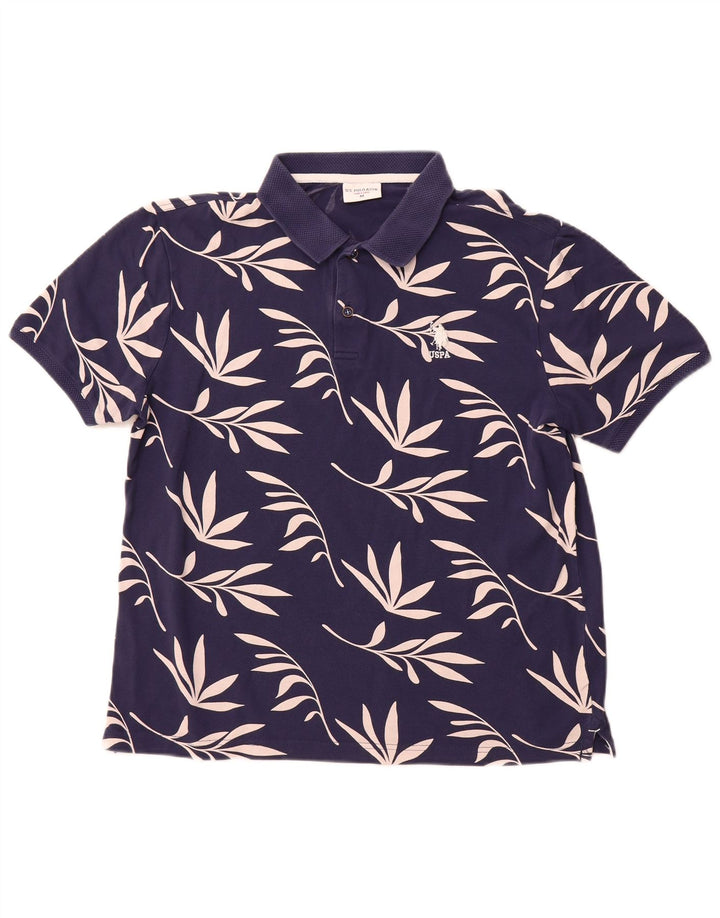 U.S. POLO ASSN. Herre poloshirt Medium marineblå blomster bomuld