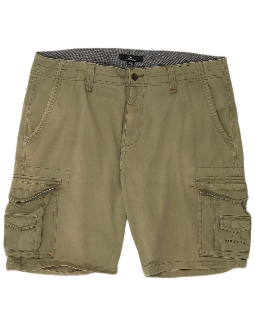 Rip Curl Herre Relaxed Fit Cargo Shorts W36 Large Khaki Cotton