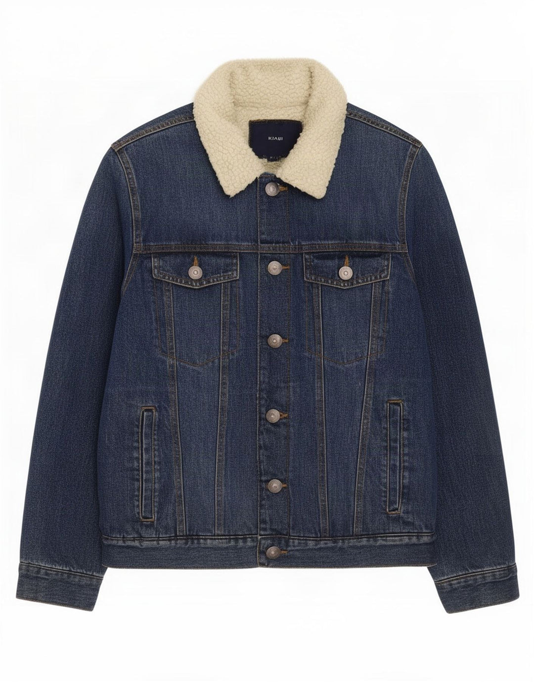 Kiabi Herre Denim Sherpa Jacket UK 38 Medium Blue Cotton