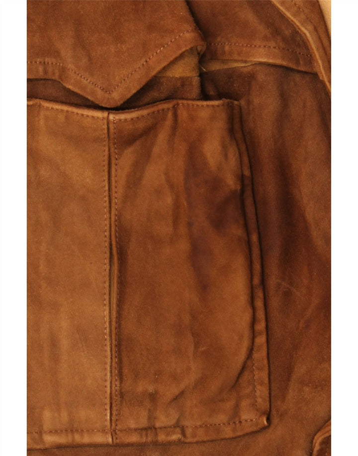 Vintage dame ruskindsjakke IT 52 2XL Brun ruskind