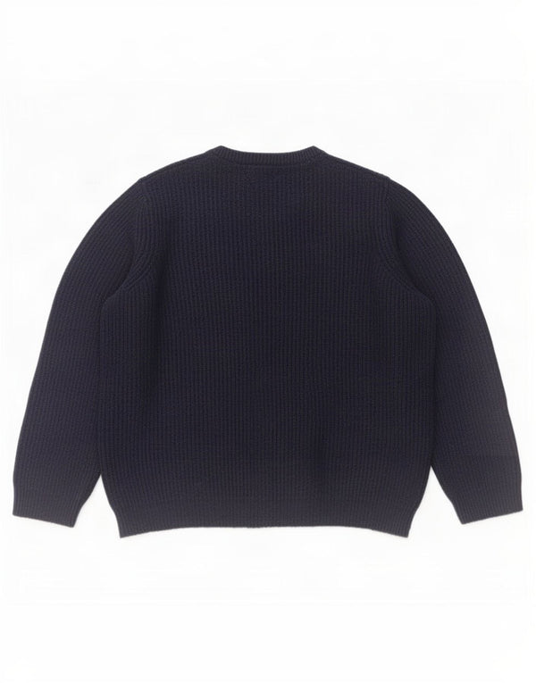 Marks & Spencer Herre sweater med rund hals, stor marineblå akryl