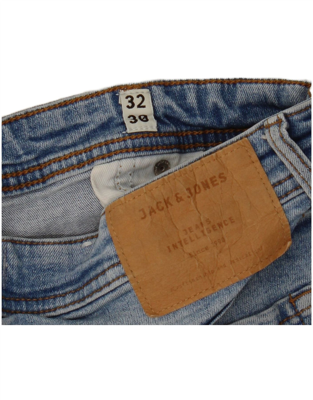 Jack & Jones Herre GLENN Slim Jeans W32 L30 Blå Bomuld