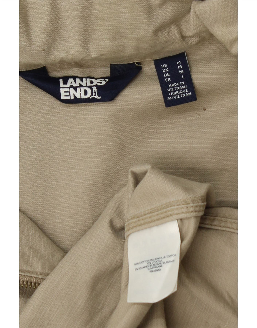 Lands End Dame Hooded Utility Jacket UK 14 Medium Green Cotton