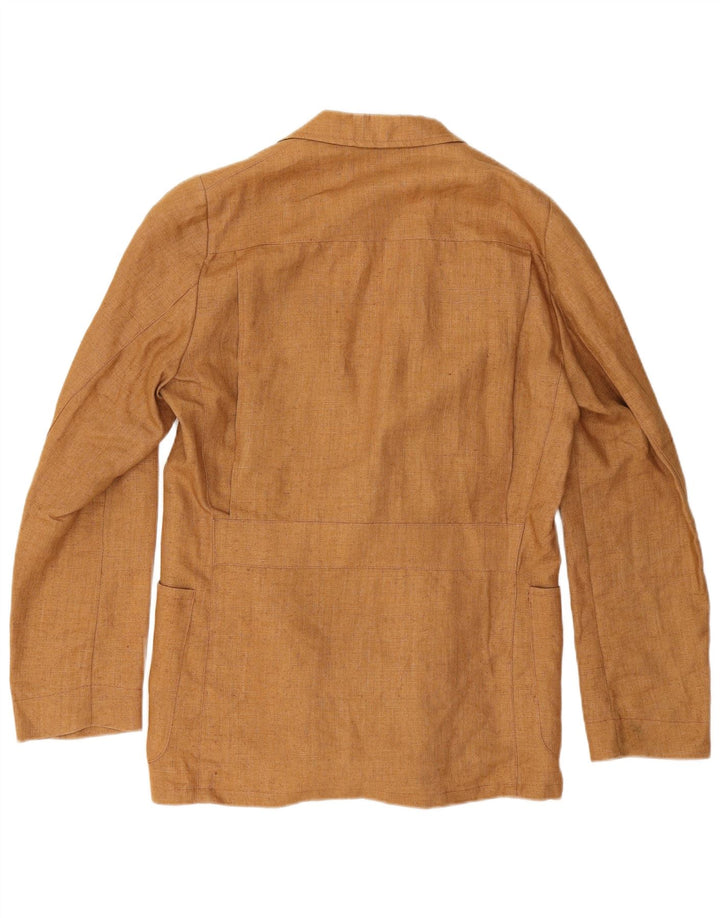 POP 84 Herre 1-knap blazerjakke UK 40 Large Beige Linen