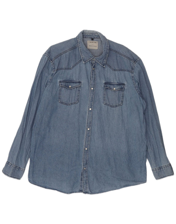 CANDA Denimskjorte til mænd Størrelse 47/48 3XL Blå Bomuld