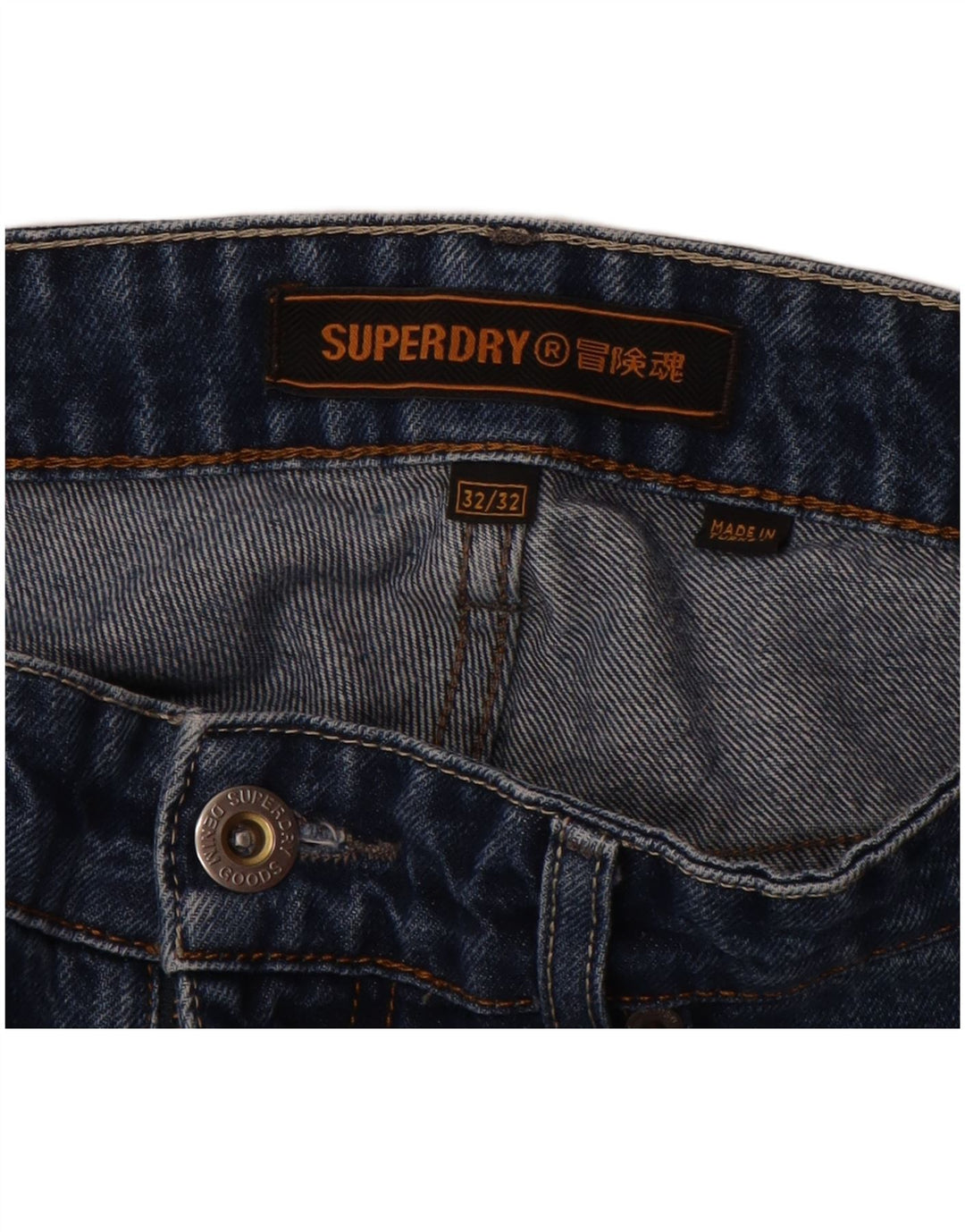 SUPERDRY Herre Tapered Jeans W32 L32 Blå Bomuld