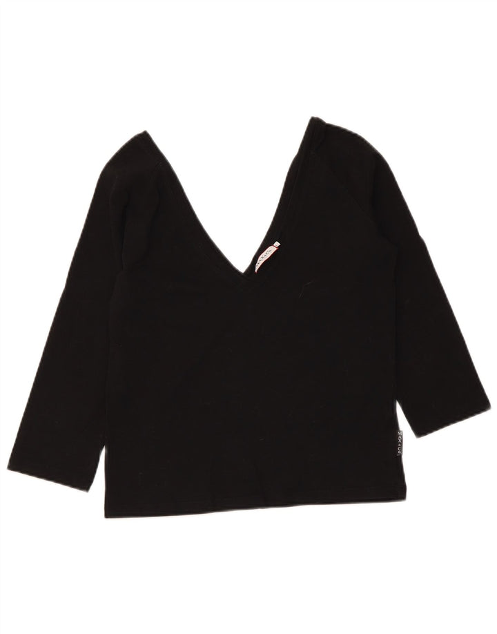 Max & Co. Dame Crop 3/4 ærmet bluse Top UK 14 Large Sort