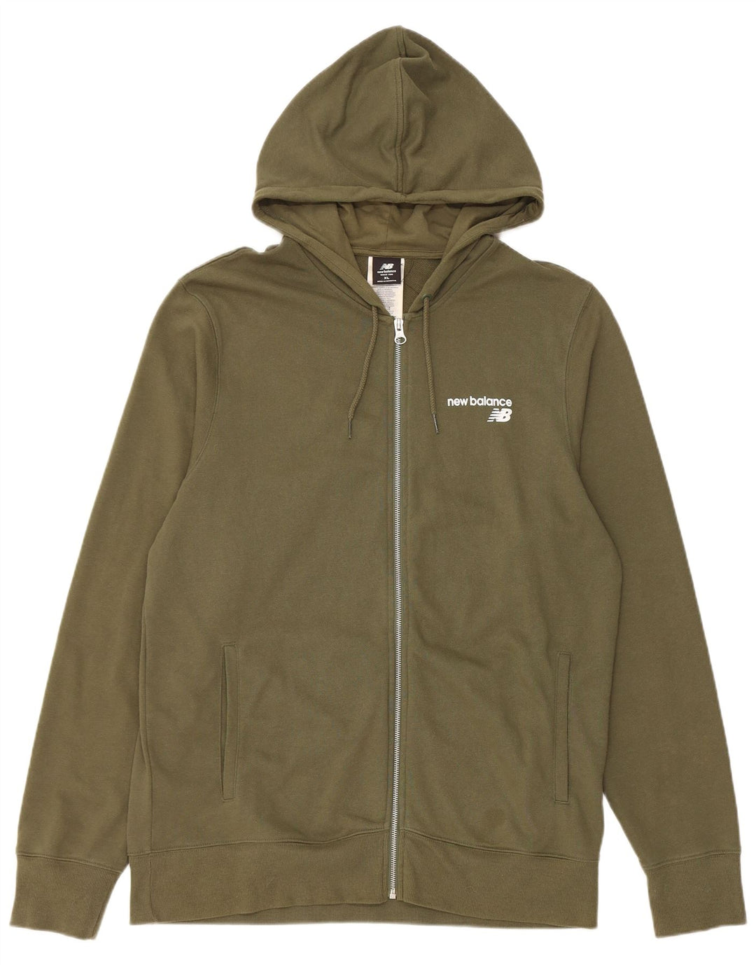 NEW BALANCE Herre hættetrøje med lynlås XL Khaki Bomuld