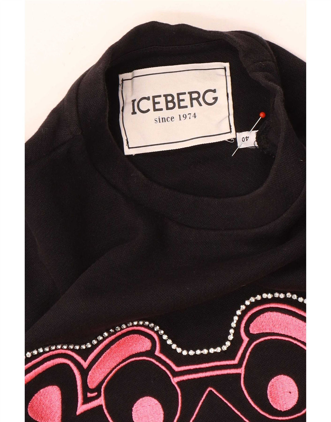 Iceberg Dame Pink Panther Grafisk Sweatshirt Jumper IT 40 Lille Sort
