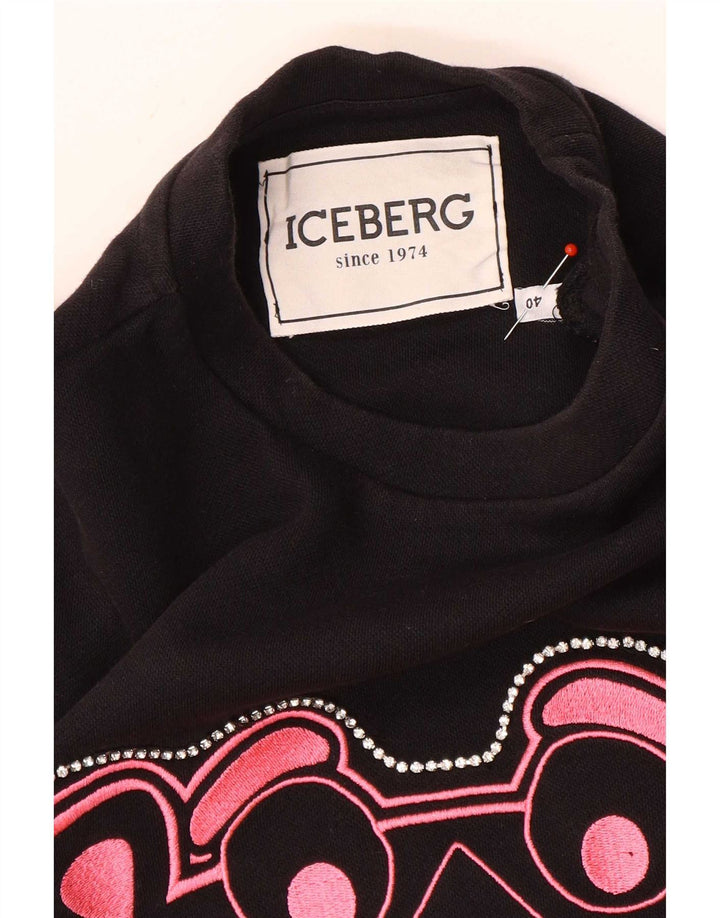 Iceberg Dame Pink Panther Grafisk Sweatshirt Jumper IT 40 Lille Sort