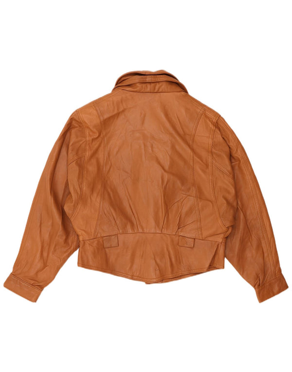 Vintage læderjakke til kvinder UK 14 medium brunt læder