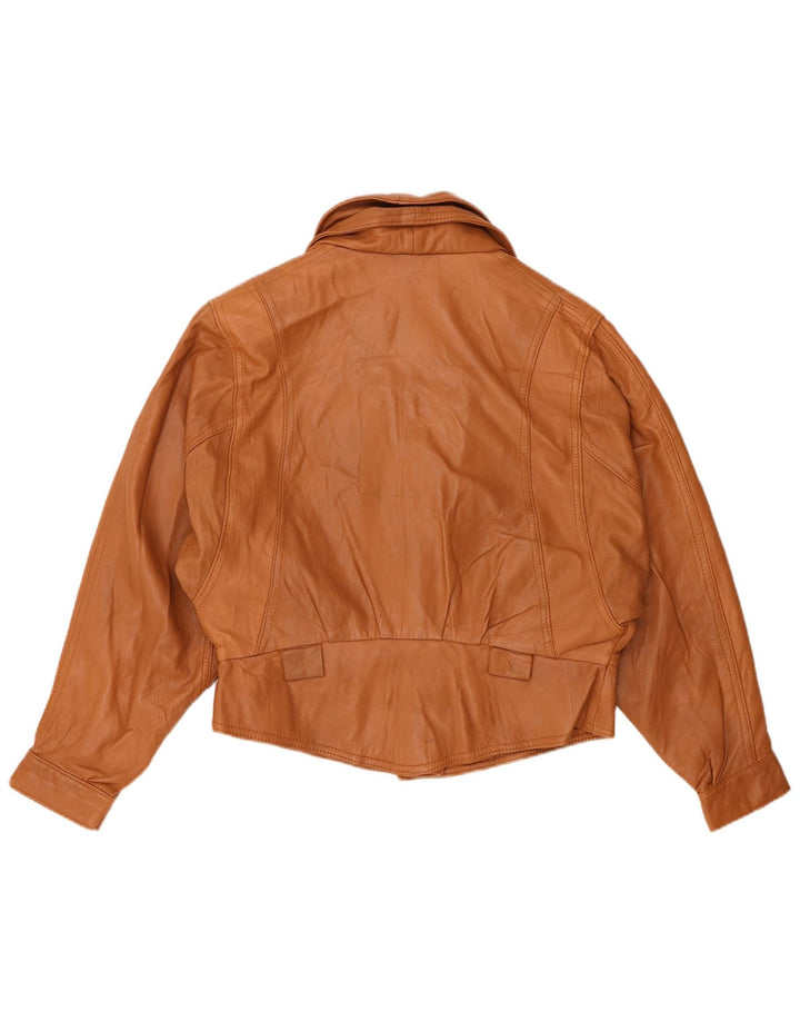 Vintage læderjakke til kvinder UK 14 medium brunt læder