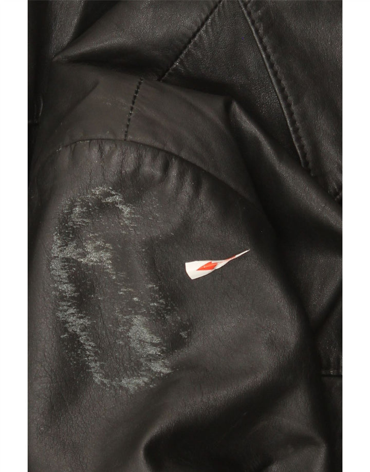 Vintage Herre Læderjakke EU 50 Stor Sort Læder