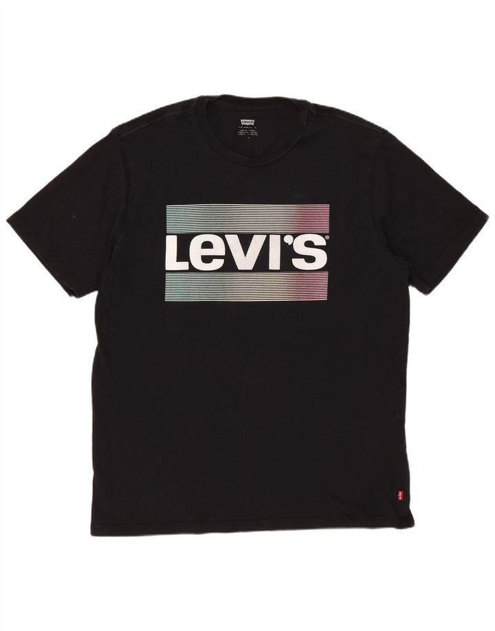 Levi's Herre grafisk T-shirt top mellem sort bomuld