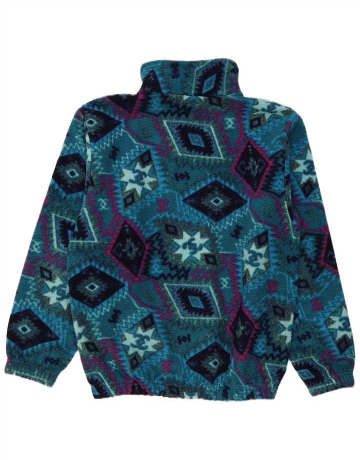Brugi herre lynlås hals fleece jumper stor blå geometrisk polyester
