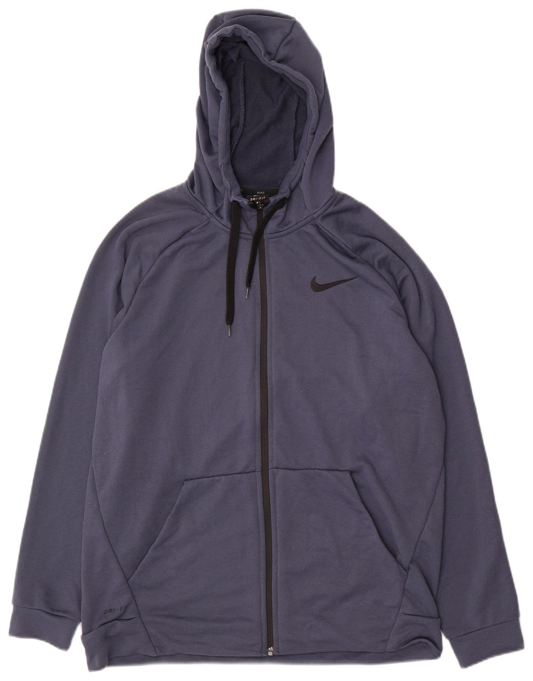 Nike Herre Dri Fit Hættetrøje Sweater med lynlås Large Marineblå
