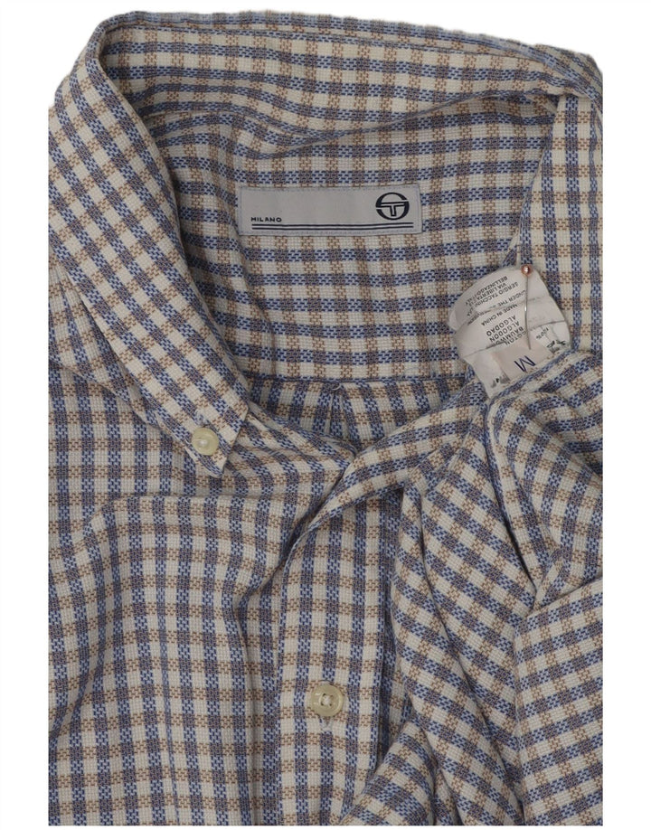 SERGIO TACCHINI Herre Milano skjorte Medium Blue Gingham Cotton