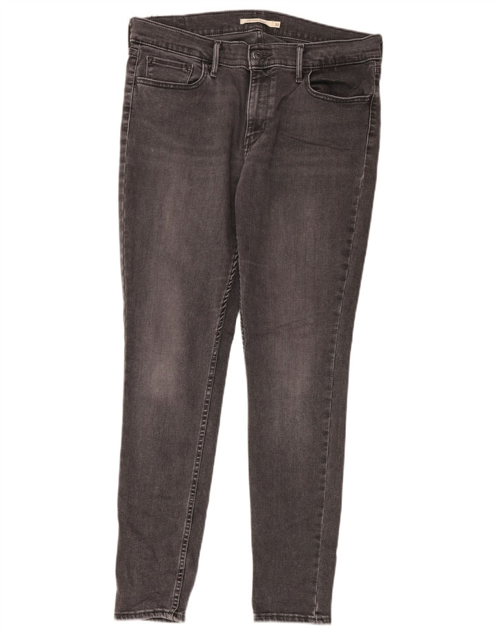 LEVI'S Dame 710 Super Skinny Jeans W32 L30 Grå Bomuld